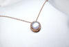 強光月亮石團圓項鏈｜14K注金｜玫瑰金
