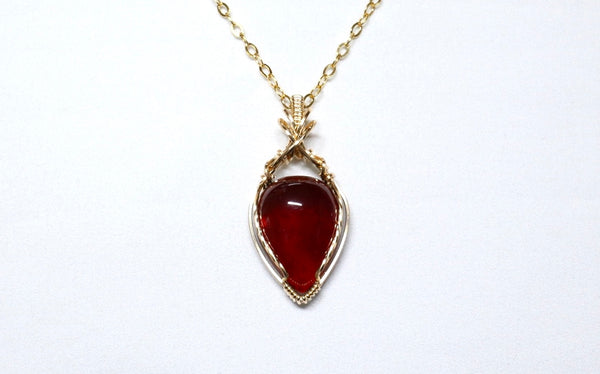 石榴石交織粗項鏈｜14K注金｜金色