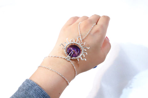 "Sunny" Mille Layer Purple Fluorite Safety Bracelet | 925 Sterling Silver