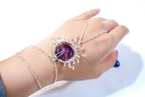 "Sunny" Mille Layer Purple Fluorite Safety Bracelet | 925 Sterling Silver